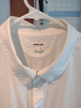 Helmut Lang White Cotton Button-Down Shirt